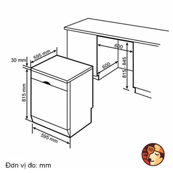 Máy rửa bát độc lập Bosch SMS63L08EA - Serie 6 - 12 bộ