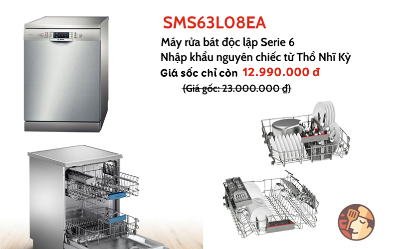 Review chi tiết máy rửa bát Bosch SMS63L08EA serie 6