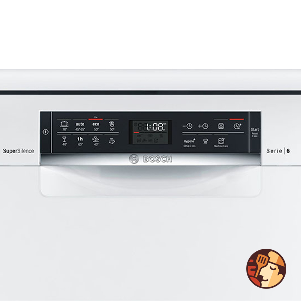 Máy rửa bát Bosch SMS68PW01E có 8 chương trình rửa thông thường và 4 chương trình hỗ trợ đặc biệt