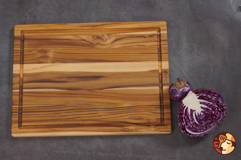 Thớt gỗ Teak Chef Studio hình chữ nhật có rãnh 40,5x30,5x1,4 cm