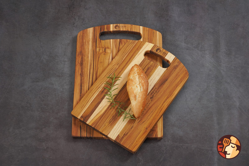 Thớt gỗ Teak Chef Studio hình chữ nhật bo đầu oval 35x24x1,4 cm