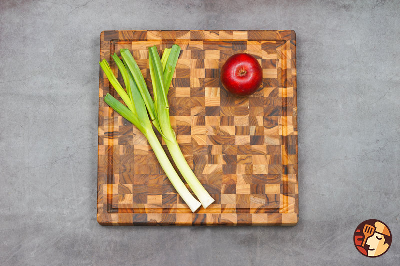 Thớt gỗ Teak Chef Studio ghép đầu cây hình vuông 35x35x3,8 cm