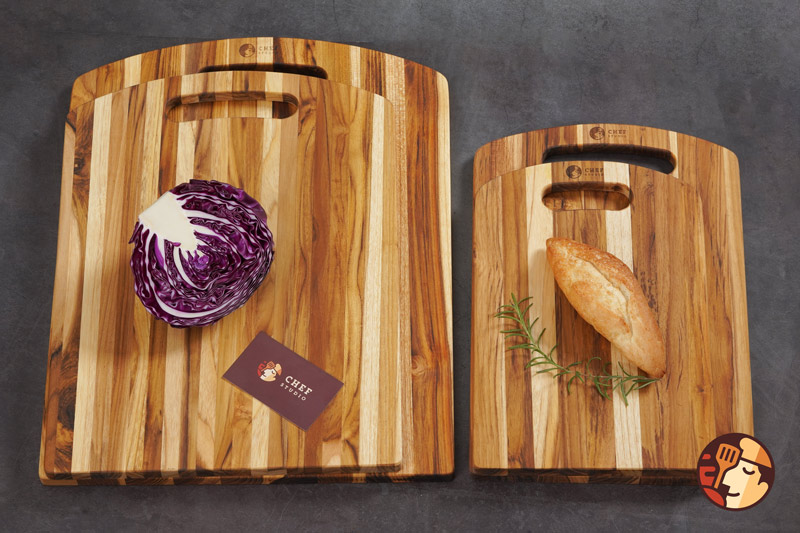 Thớt gỗ Teak Chef Studio hình chữ nhật bo đầu oval