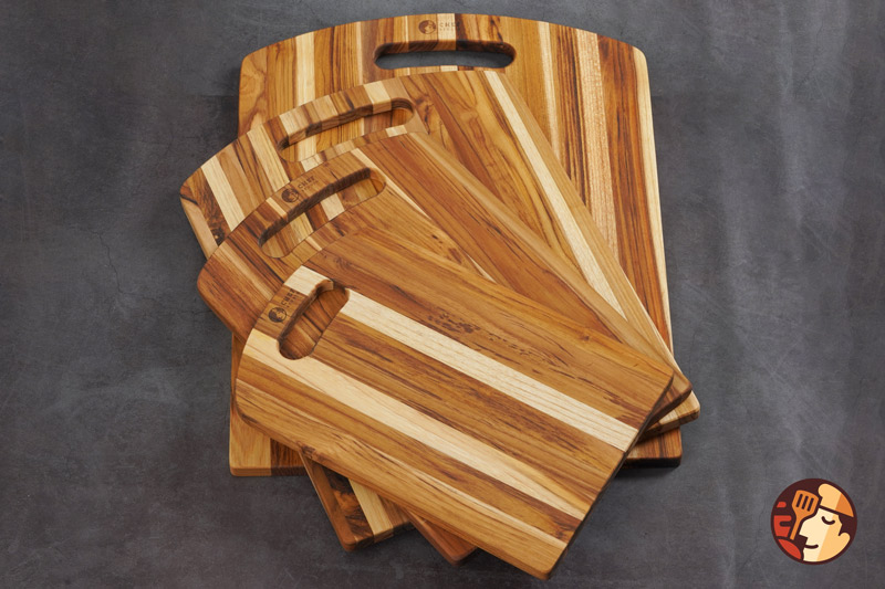 Thớt gỗ Teak Chef Studio hình chữ nhật bo đầu oval 30,5x20,5x1,4 cm