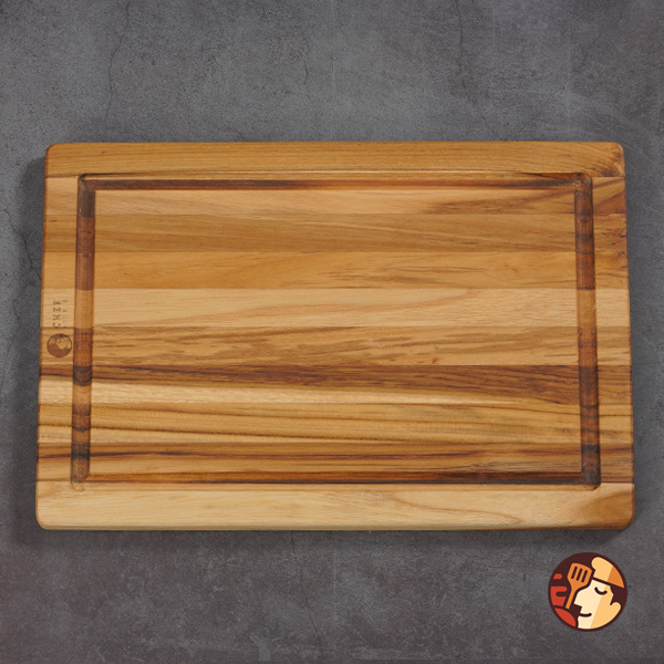 Thớt gỗ Teak Chef Studio hình chữ nhật có rãnh 30,5x20,5x1,4 cm