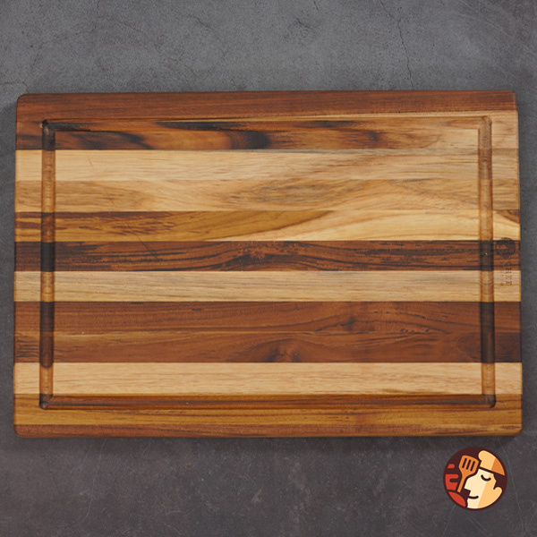 Thớt gỗ Teak Chef Studio hình chữ nhật có rãnh 35x25x1,4 cm