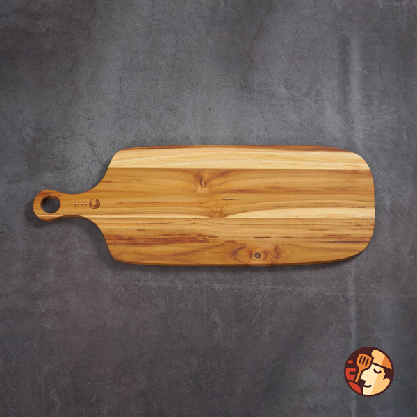 Thớt gỗ Teak Chef Studio hình chữ nhật có tay cầm 50x18x1,4 cm