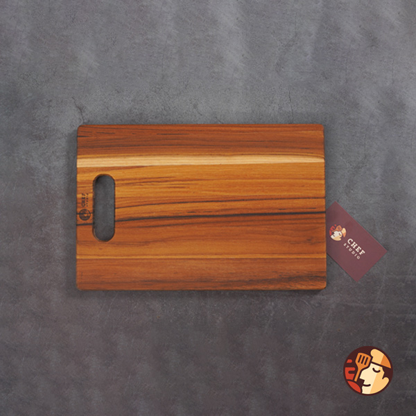 Thớt gỗ Teak hình chữ nhật có tay nắm 30,5x20,5x1,4 cm