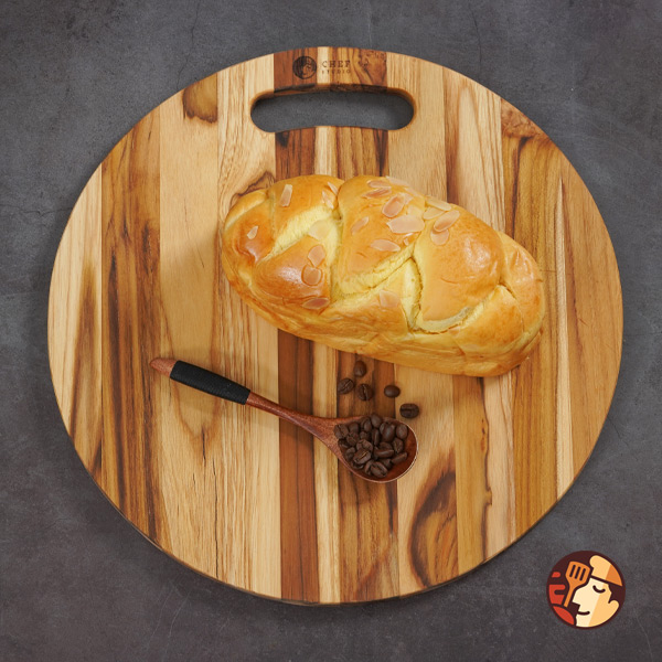 Thớt gỗ Teak Chef Studio hình tròn có tay nắm 35x1,4 cm