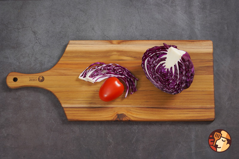 Thớt gỗ Teak Chef Studio hình chữ nhật có tay cầm 20x50x1,4 cm