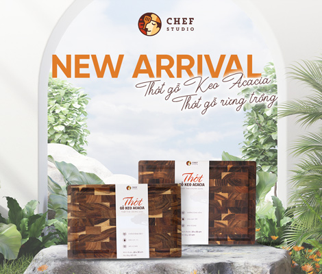 Chef Studio thông báo chính thức - Ra mắt thớt gỗ keo