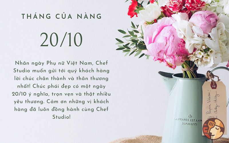 Chef Studio chúc mừng ngày phụ nữ Việt Nam - 20/10