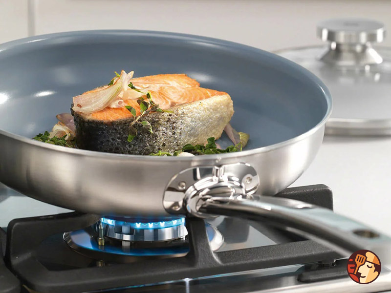 Chảo inox 5 lớp ZW Prime có thể dùng trên nhiều loại bếp 