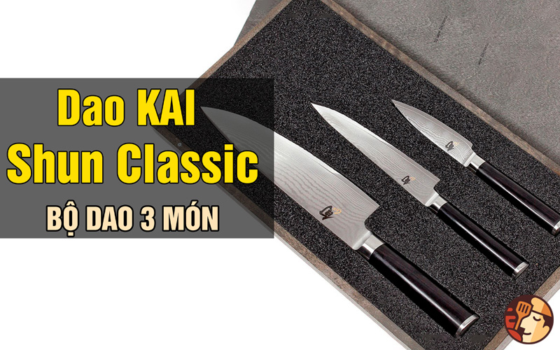 Bộ dao Kai Nhật Bản cao cấp - Bộ dao Shun Classic 3 món